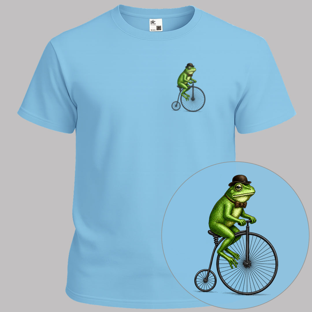 Kikker op antieke fiets T‑Shirt