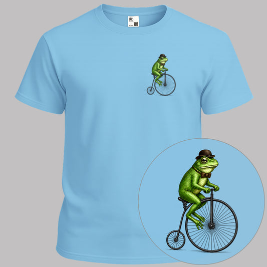 Kikker op antieke fiets T‑Shirt
