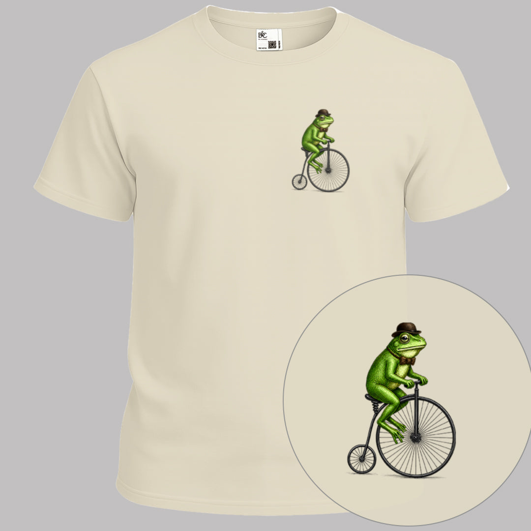 Kikker op antieke fiets T‑Shirt
