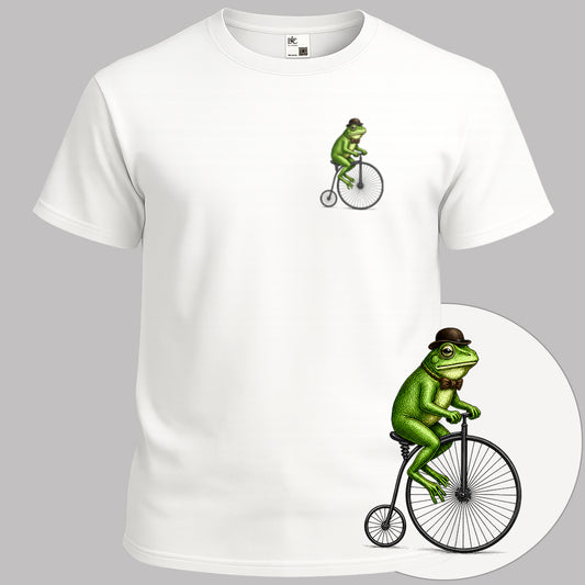 Kikker op antieke fiets T‑Shirt