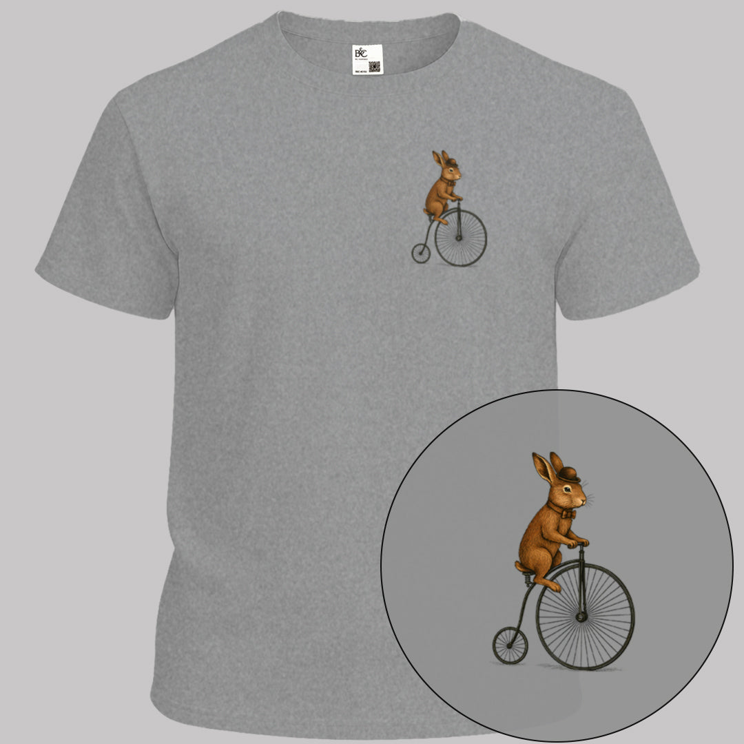 Konijn op antieke fiets T‑Shirt