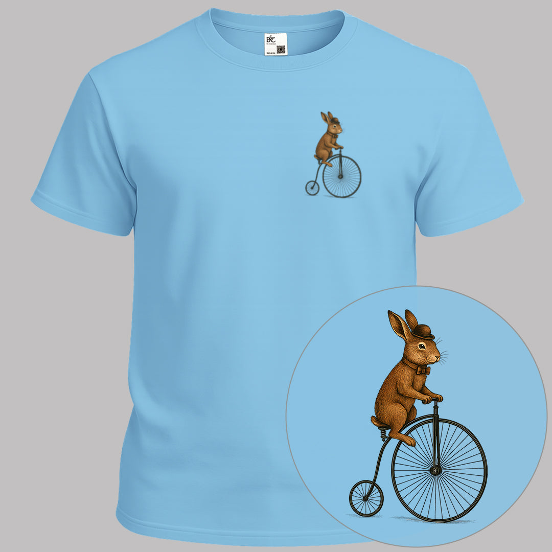 Konijn op antieke fiets T‑Shirt