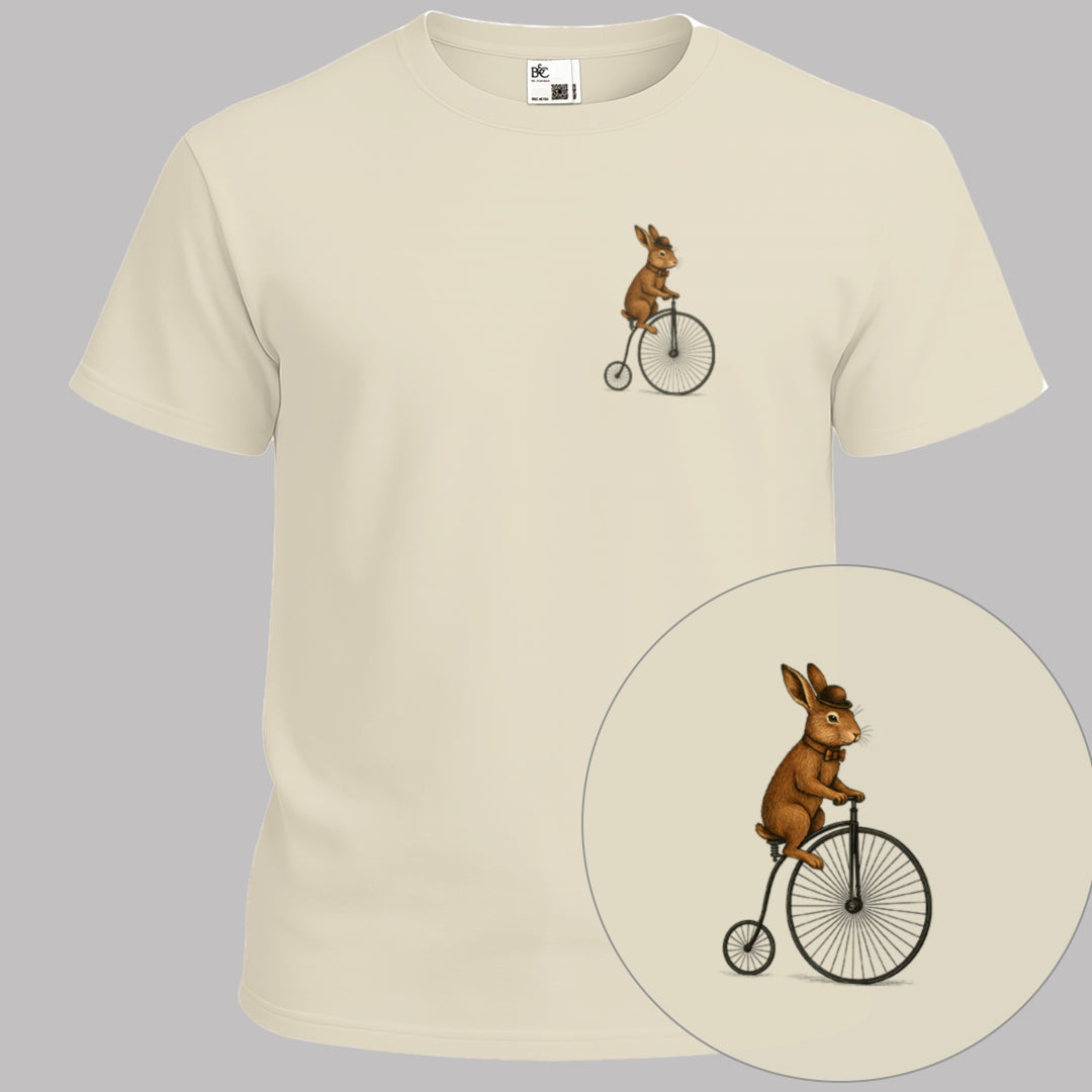 Konijn op antieke fiets T‑Shirt
