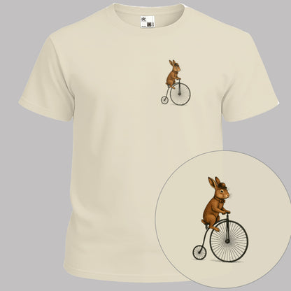 Konijn op antieke fiets T‑Shirt