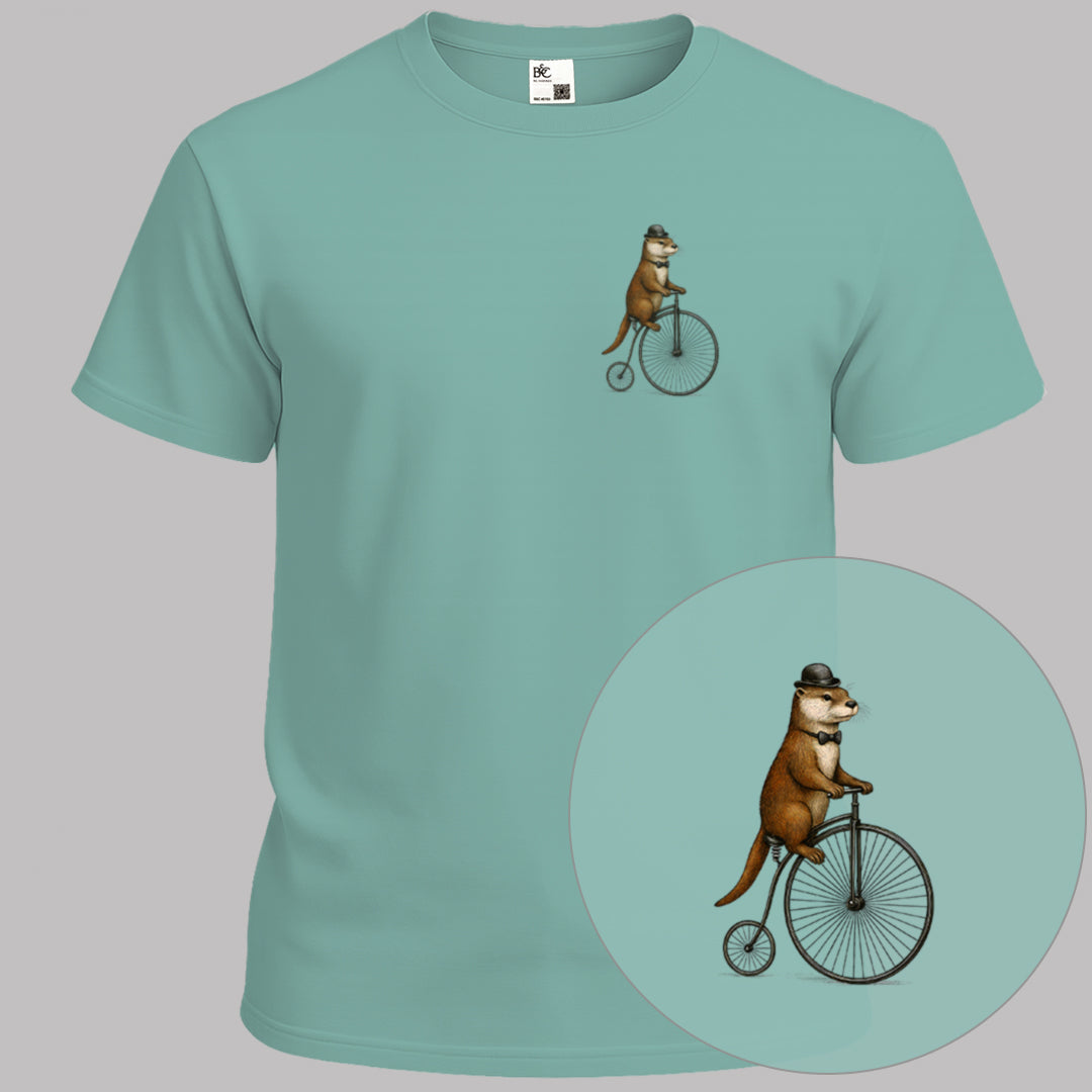 Otter op antieke fiets T‑Shirt
