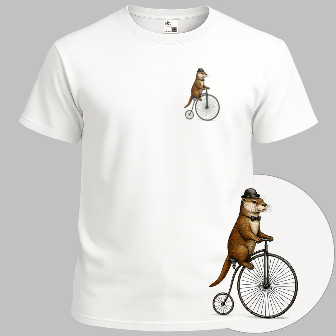 Otter op antieke fiets T‑Shirt