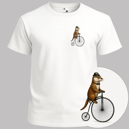 Otter op antieke fiets T‑Shirt
