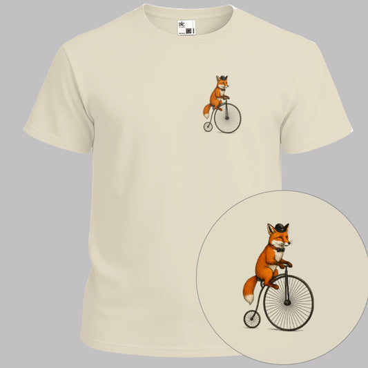 Vos op antieke fiets T‑Shirt