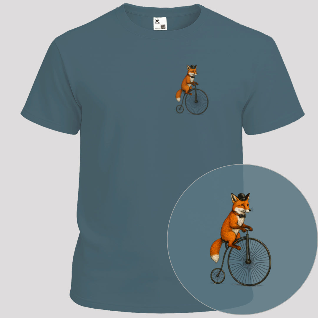 Vos op antieke fiets T‑Shirt