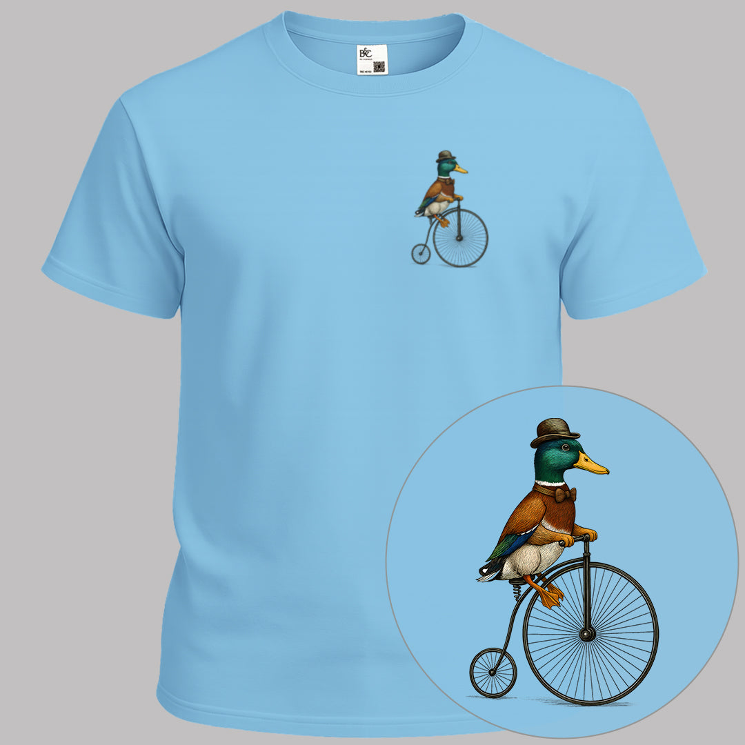 Eend op antieke fiets T‑Shirt