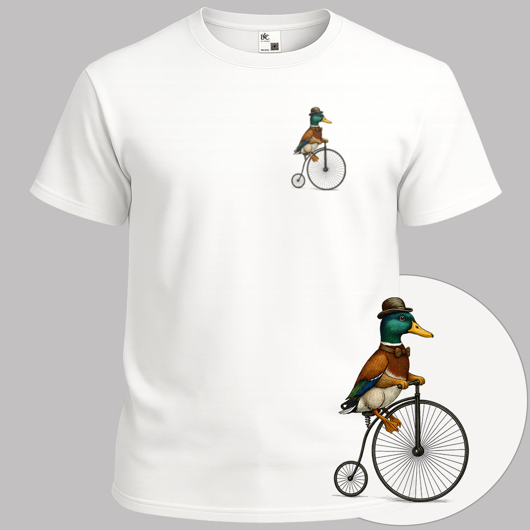 Eend op antieke fiets T‑Shirt