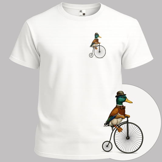 Eend op antieke fiets T‑Shirt