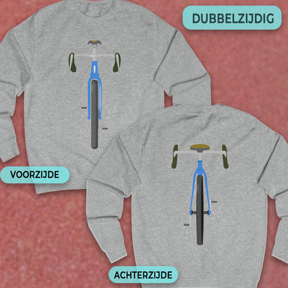 Gravelbike blauw voor & achter Sweater