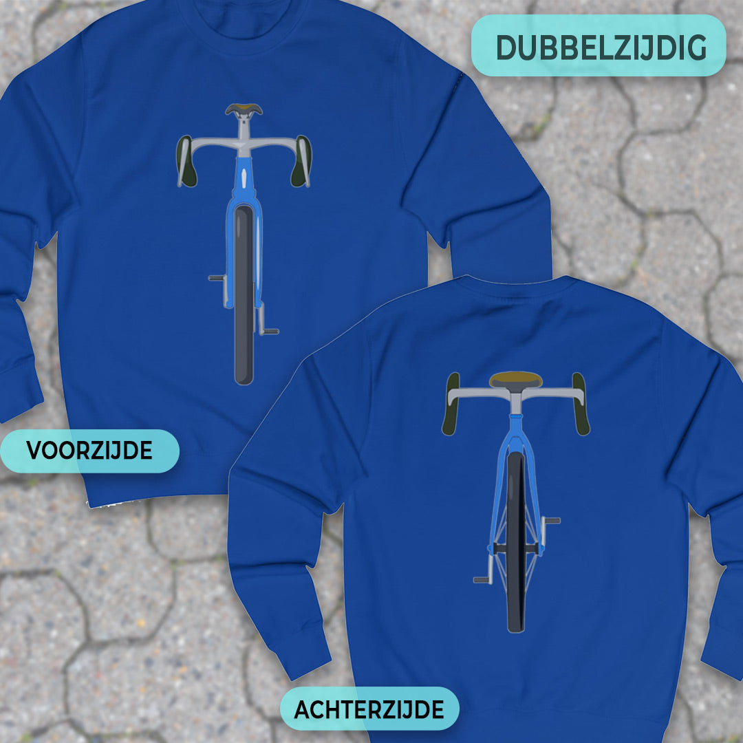 Gravelbike blauw voor & achter Sweater