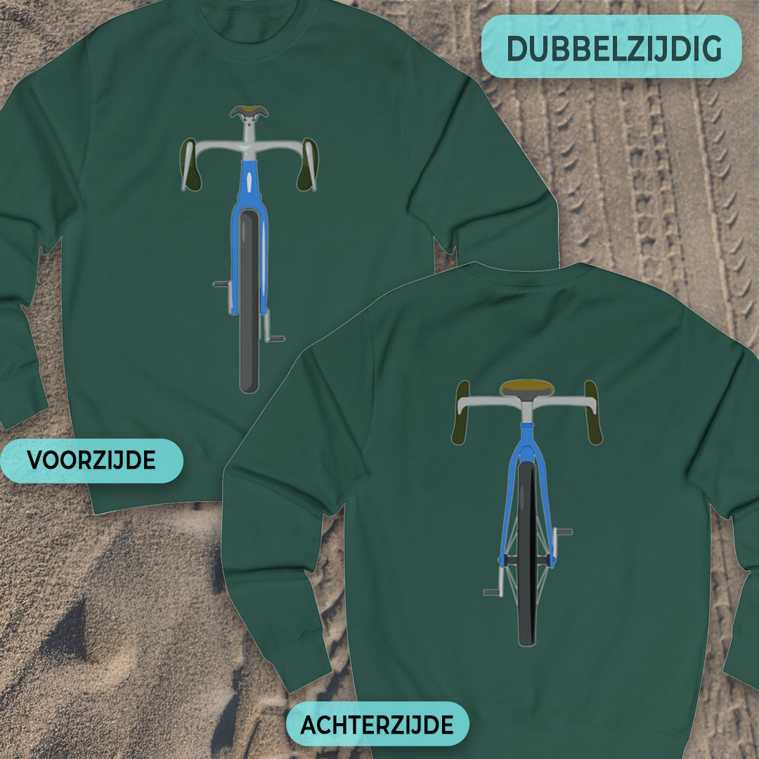 Gravelbike blauw voor & achter Sweater