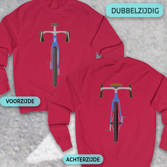 Gravelbike blauw voor & achter Sweater