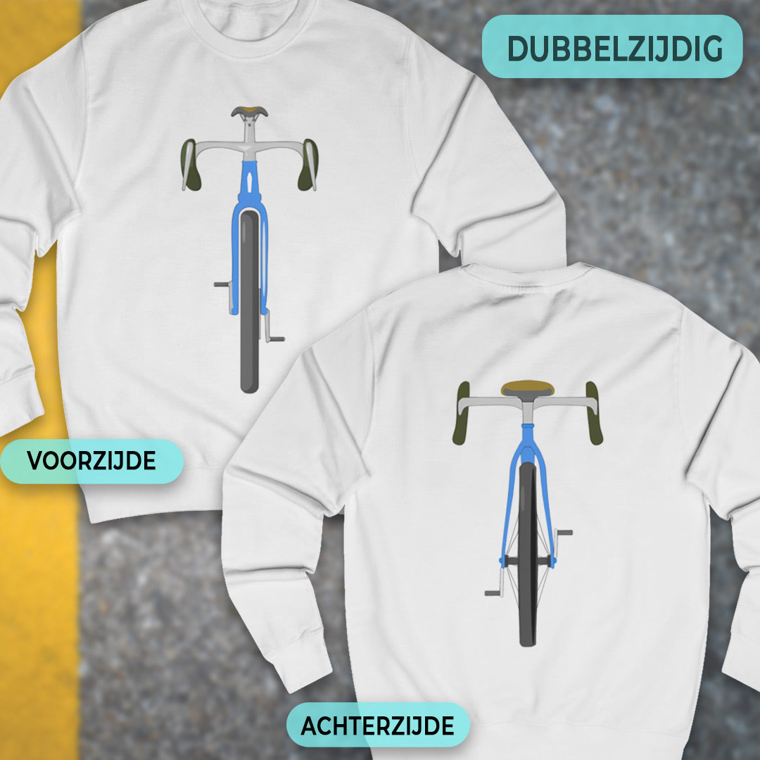 Gravelbike blauw voor & achter Sweater