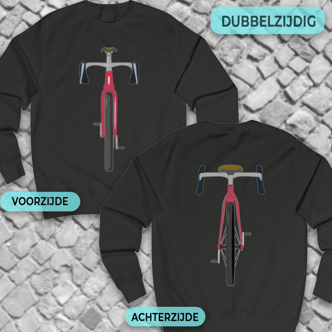 Gravelbike rood voor & achter Sweater