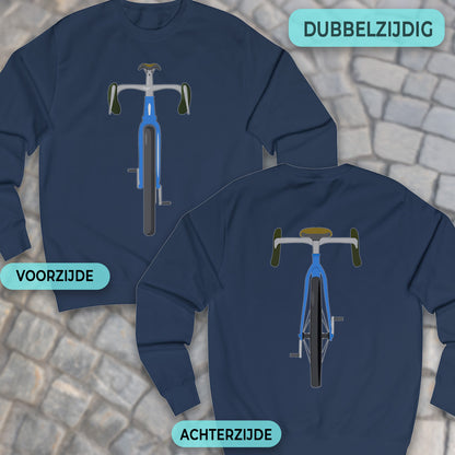 Gravelbike blauw voor & achter Sweater